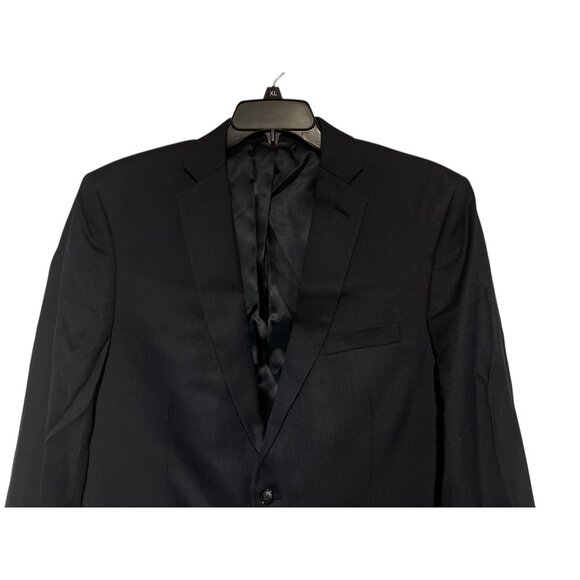 Mens Blazer Marc Anthony Size 44 Long Sport Coat Business Navy Blue Wool Blend N - Picture 13 of 16